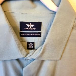 Dockers Mens Button Down Shirt, Mint Green Size XL (17-17 1/2)